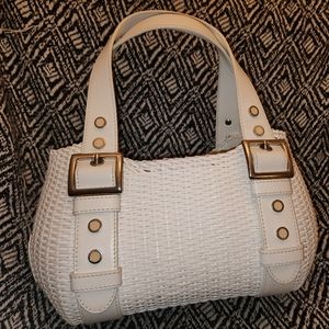 Maxx NY rattan and leather white purse, nwot. SPRING SUMMER PURSE